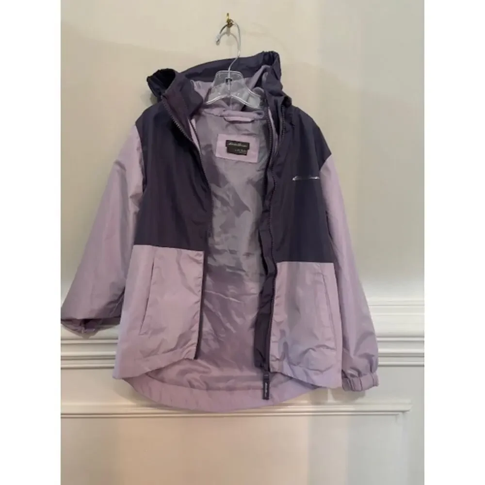 Eddie Bauer 3-in-1 Winter Jacket Youth XS Fleece Hooded Size 5 - 6 Purple NEW